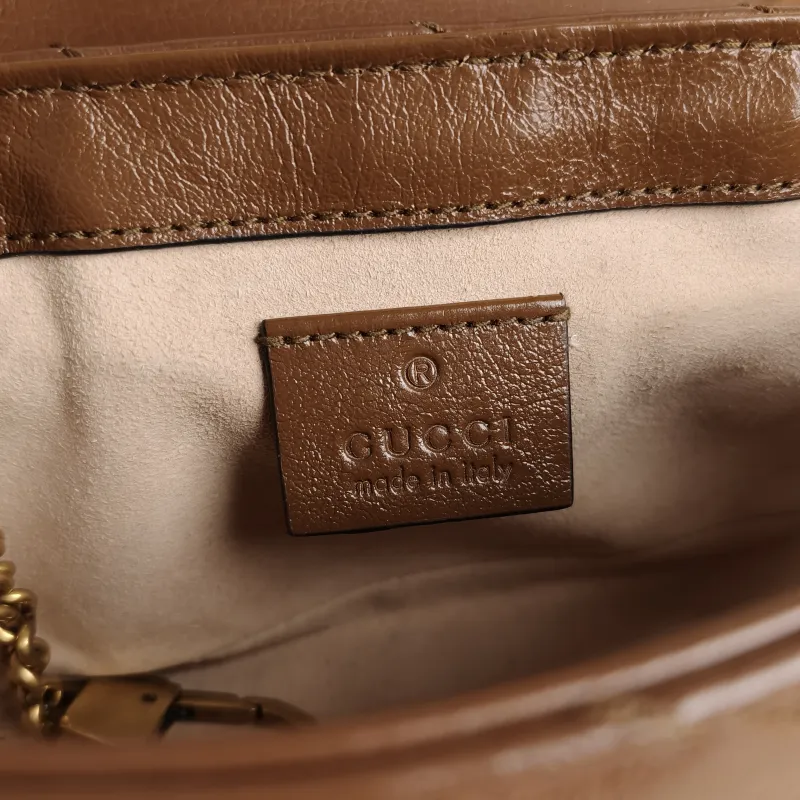 GUCCI Crossbody Bag GG Marmont Mini Marmont Mini Caramel Calfskin Mini 16.5 × 4.5 × 9.5 cm — detail view 5 of 11
