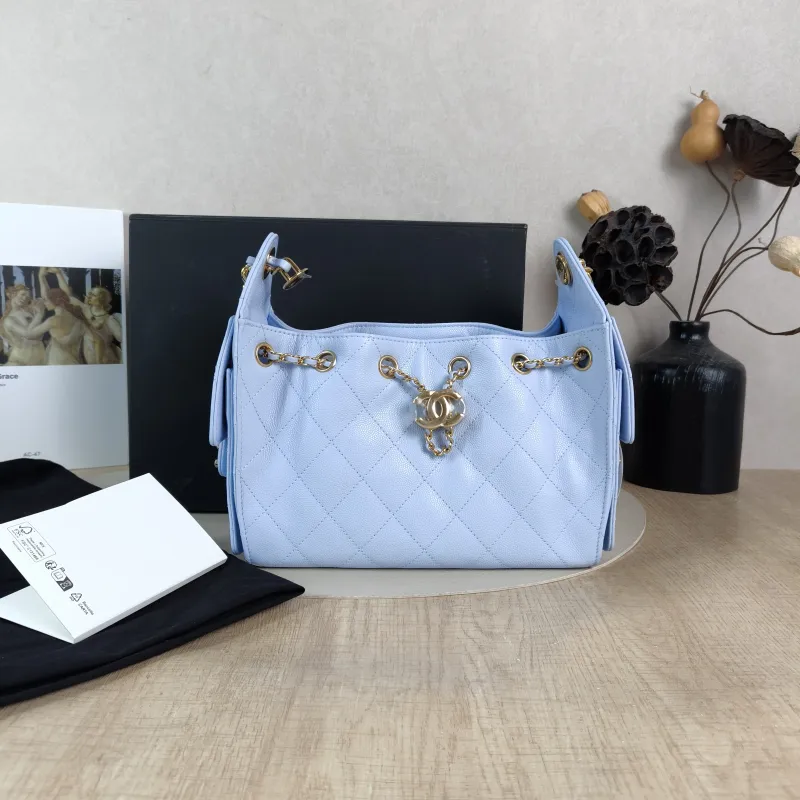 Chanel Crossbody Bag 25Bag Blue Grained Calfskin Mini 22 × 12.5 × 20 cm — cover view 3 of 6