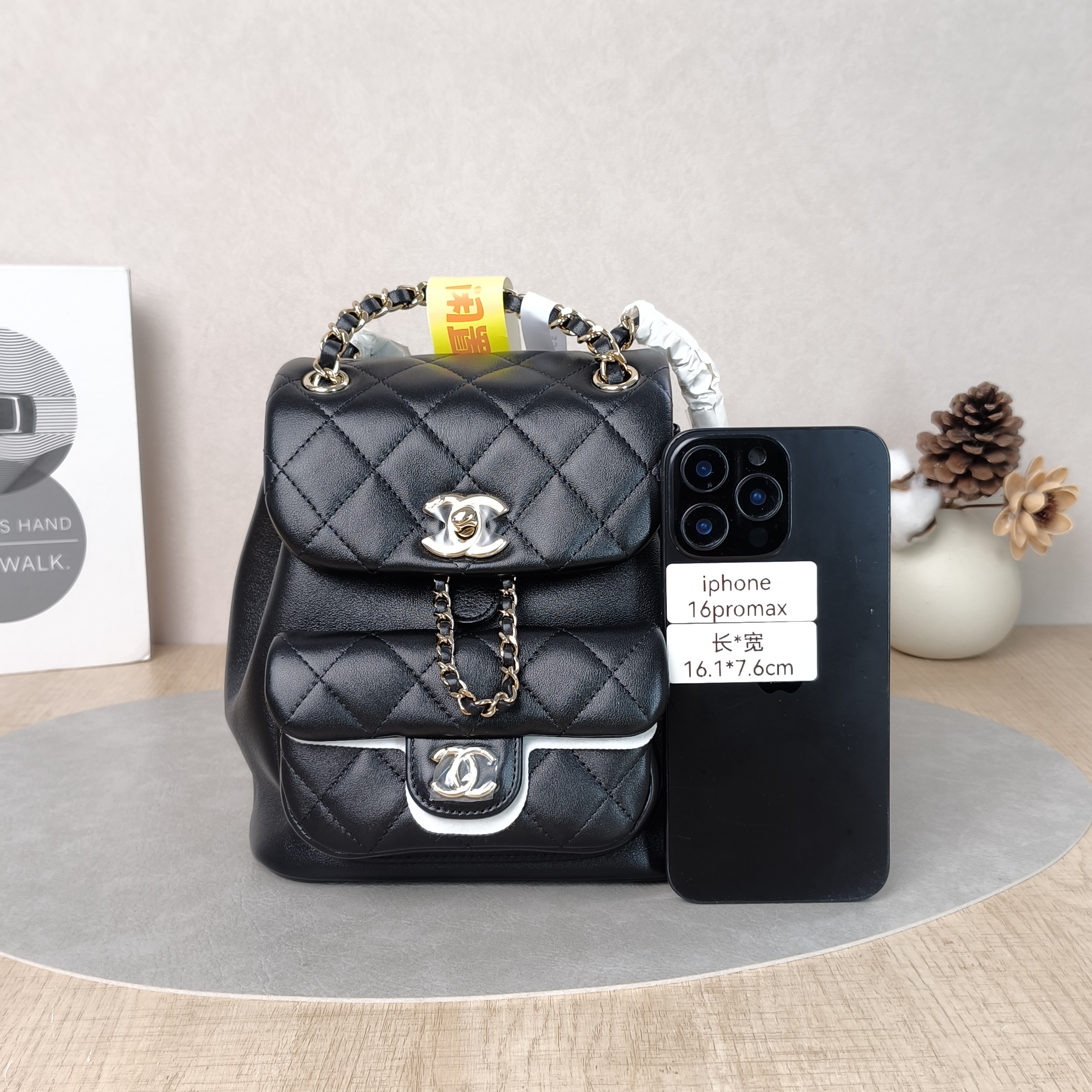 Chanel Backpack Duma Black Lambskin Small18 × 12 × 18.5 cm — cover view 4 of 6