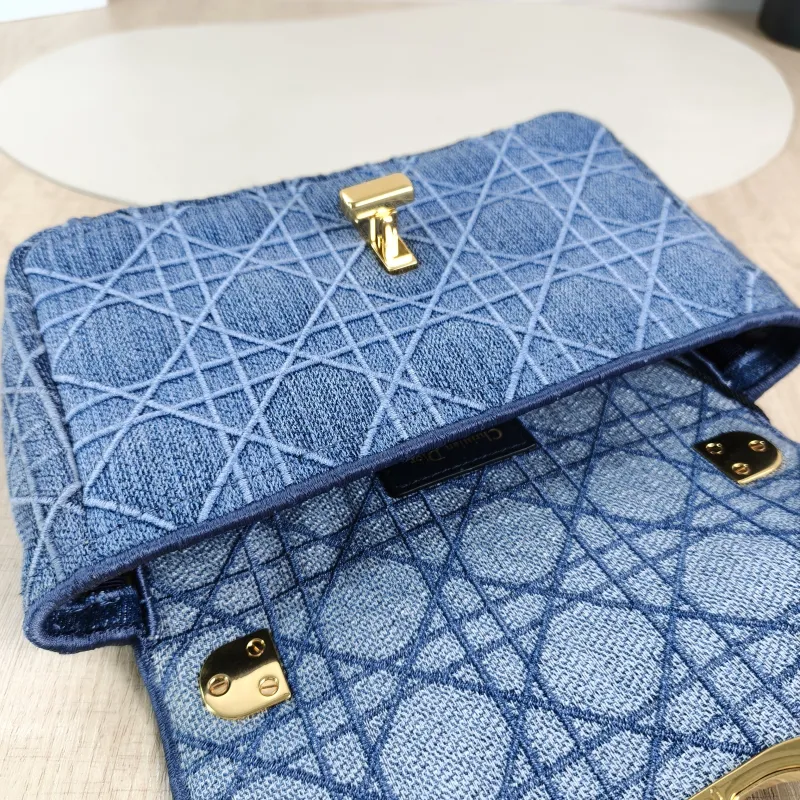 DIOR Crossbody Bag Caro Chain Bag Blue Small 20 × 7 × 13.5 cm — detail view 7 of 13