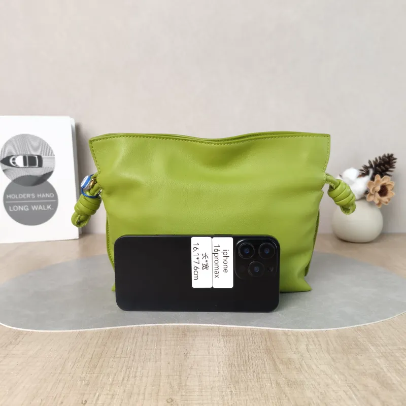 LOEWE Crossbody Bag Flamenco Green Calfskin Mini 24 × 9 × 18 cm — cover view 3 of 6
