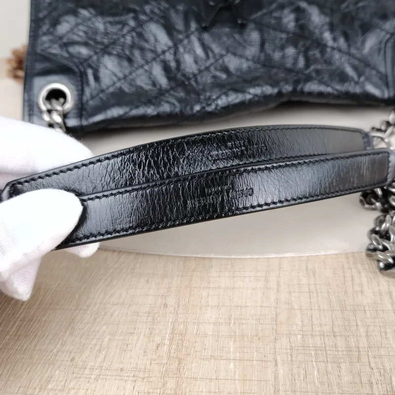 SAINT LAURENT Crossbody Bag Niki D Waxed Leather Calfskin Medium 28 × 8.5 × 20 cm — detail view 5 of 13