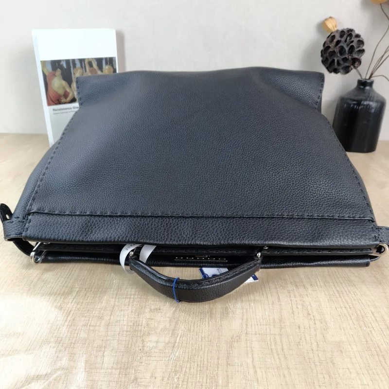 FENDI Top Handle Bag Top Handle Bag Black Calfskin One Size 43 × 18 × 36 cm — detail view 8 of 11