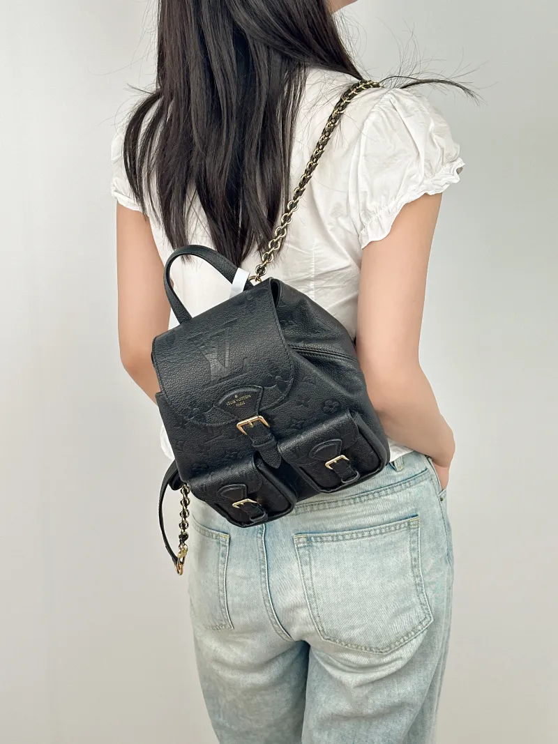 Louis Vuitton Backpack Backup Backpack Black Calfskin One Size20 × 14 × 22 cm — on-model view 3 of 3