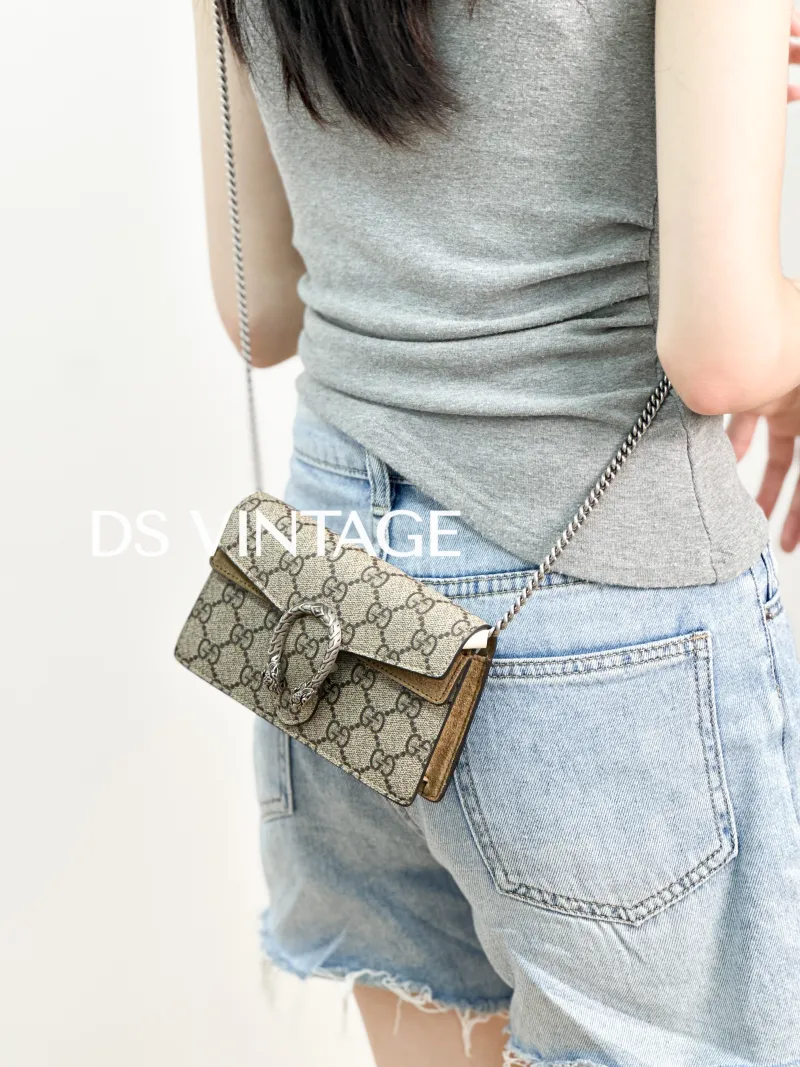 GUCCI Shoulder Bag Dionysus Monogram PV Cmini16.5 × 4 × 10 cm — on-model view 1 of 3