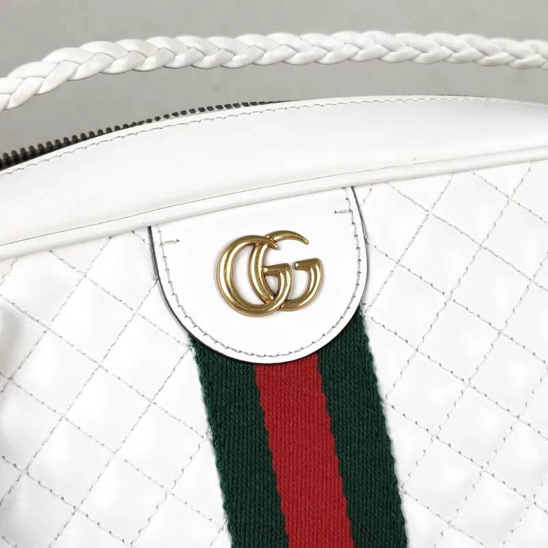 GUCCI Crossbody Bag Camera Bag White Calfskin One Size 24 × 5 × 17 cm — detail view 6 of 11