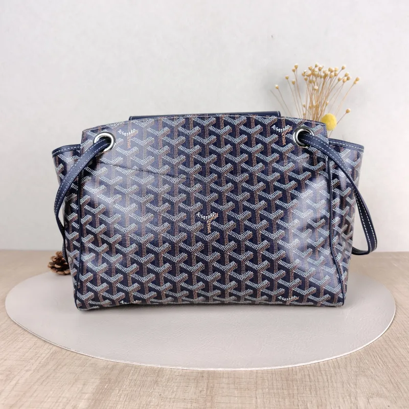 GOYARD Shoulder Bag Rouette Shoulder Bag Navy PVC Small31 × 14 × 23 cm