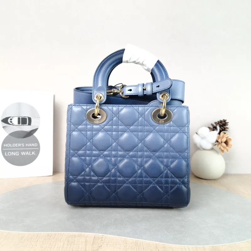 DIOR Top Handle Bag Lady Lady Dior Bag Blue Lambskin Small20 × 8 × 18 cm — cover view 5 of 5