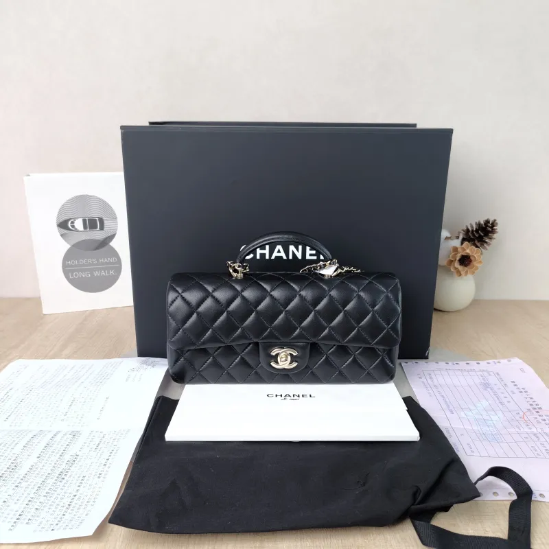 Chanel Crossbody Bag CF Crossbody Bag Black Lambskin Medium25.5 × 6 × 12.5 cm — cover view 4 of 6
