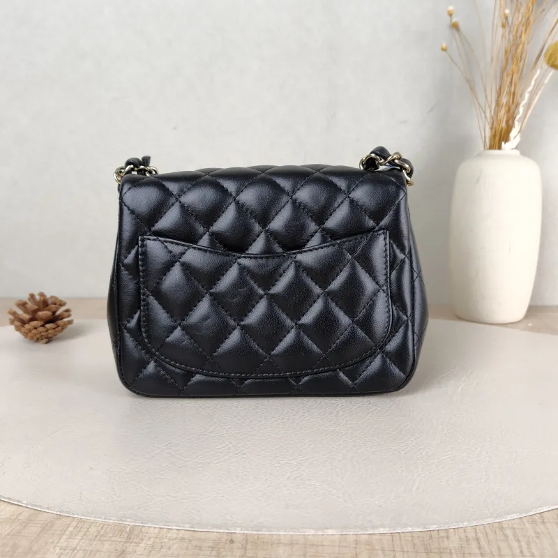 Chanel Crossbody Bag Classic Flap Mini CF Mini Black SL ambskin Mini 17 × 8 × 13.5 cm — cover view 4 of 5