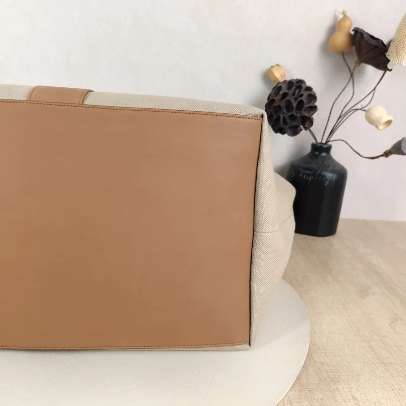 SAINT LAURENT Shoulder Bag Y Tote Bag Brown Canvas One Size 36 × 21 × 34 cm — detail view 9 of 11