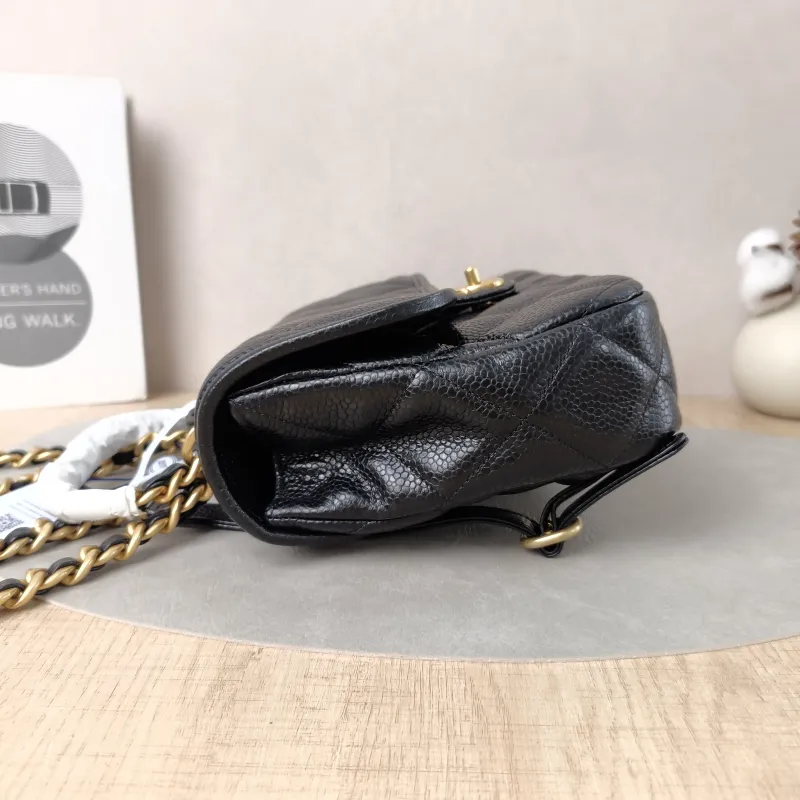 Chanel Backpack Backpack Black Grained Calfskin One Size24 × 5 × 17 cm — detail view 14 of 15