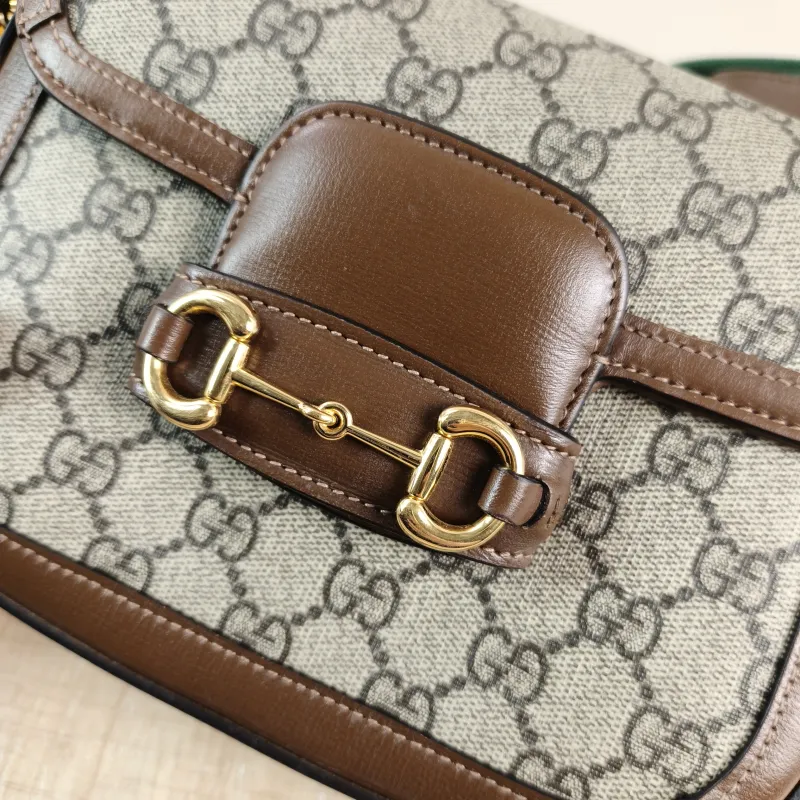 GUCCI Crossbody Bag Horsebit 1955 Horsebit Small Monogram PVC Small 20.5 × 5 × 14.5 cm — detail view 13 of 13