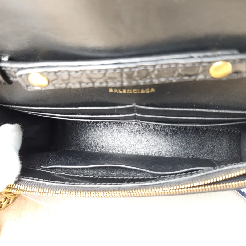 BALENCIAGA Crossbody Bag Hourglass Hourglass Bag woc Black CC alfskinmini19.5 × 5 × 12 cm — detail view 3 of 11