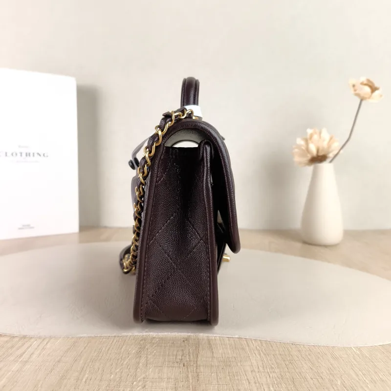 Chanel Crossbody Bag 22k Messenger Bag Brown Grained Calfskin 17 × 6.5 × 15 cm Microchip Edition — detail view 11 of 12