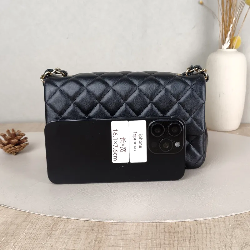 Chanel Crossbody Bag Classic Flap Large Mini CF Mini Black SL ambskin mini 20 × 6 × 12 cm — cover view 4 of 5