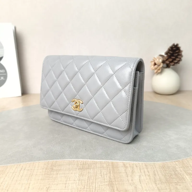 Chanel Crossbody Bag CF WOCWOC Bag Grey Lambskin Mini 19.2 × 3.5 × 12.3 cm — cover view 5 of 5