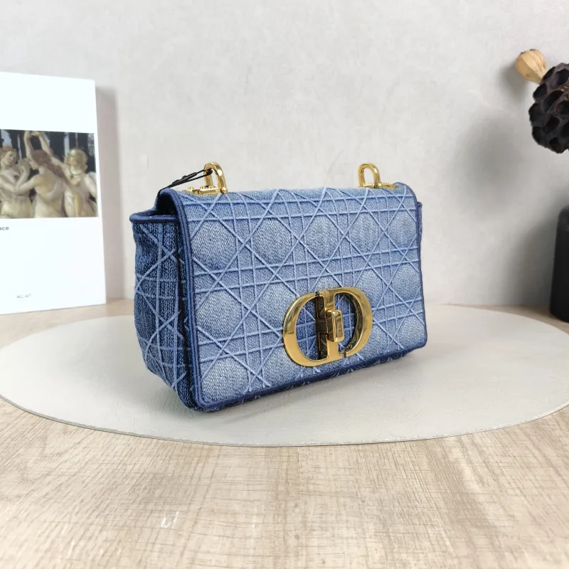 DIOR Crossbody Bag Caro Chain Bag Blue Small 20 × 7 × 13.5 cm — cover view 5 of 5