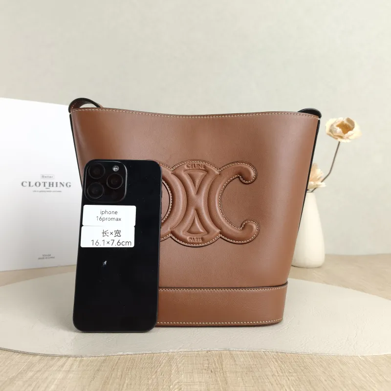CELINE Shoulder Bag BUCKET TRIOMPHE Bucket Bag Calfskin Small17 × 10 × 22 cm — cover view 5 of 5