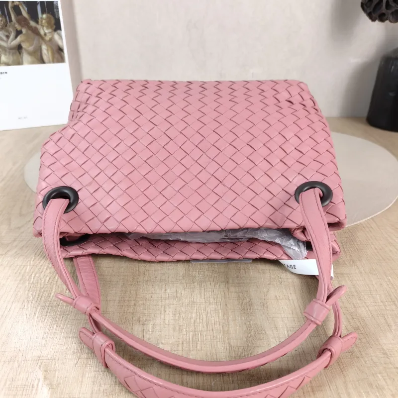 Bottega Veneta Top Handle Bag Woven Top Handle Bag Pink Lambskin One Size 24 × 10 × 20 cm — detail view 5 of 9