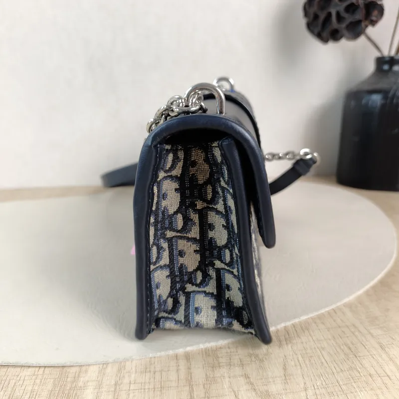 DIOR Crossbody Bag 30 Montaigne East-West 30 Blue Canvas， Small 21 × 6 × 12 cm — detail view 8 of 13