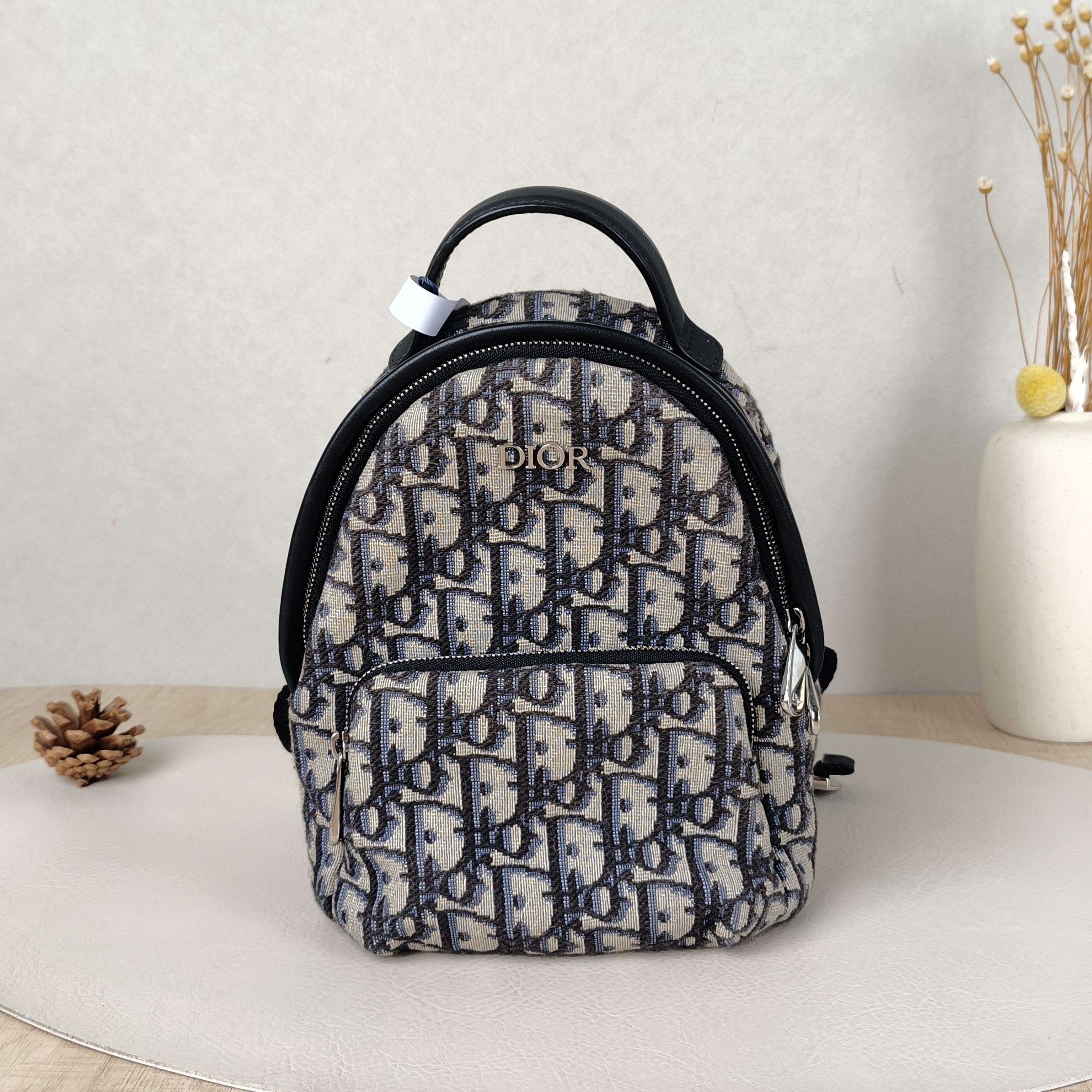 DIOR Backpack Backpack Blue Canvas One Size15 × 7 × 21 cm