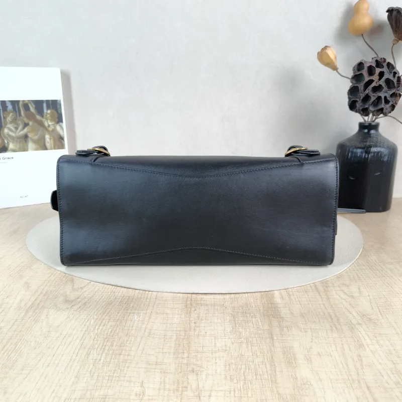 BALENCIAGA Crossbody Bag Neo Classic Black with Gold-Tone Hardware Calfskin Small 33 × 15.5 × 21 cm — cover view 2 of 6