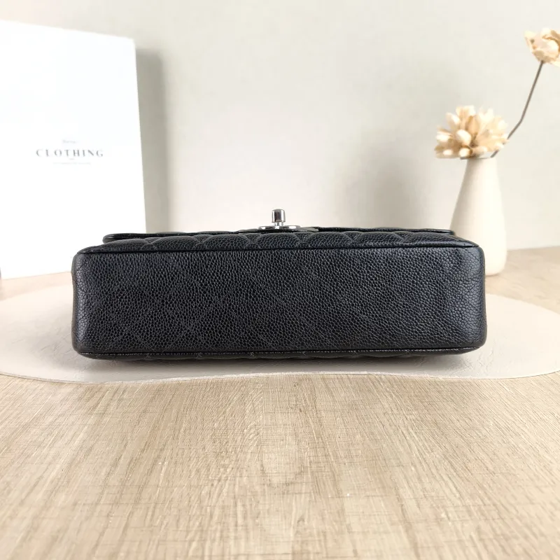 Chanel Crossbody Bag Classic Flap CF Black Grained Calfskin Medium 25.5 × 6.5 × 15.5 cm 23 — cover view 3 of 5
