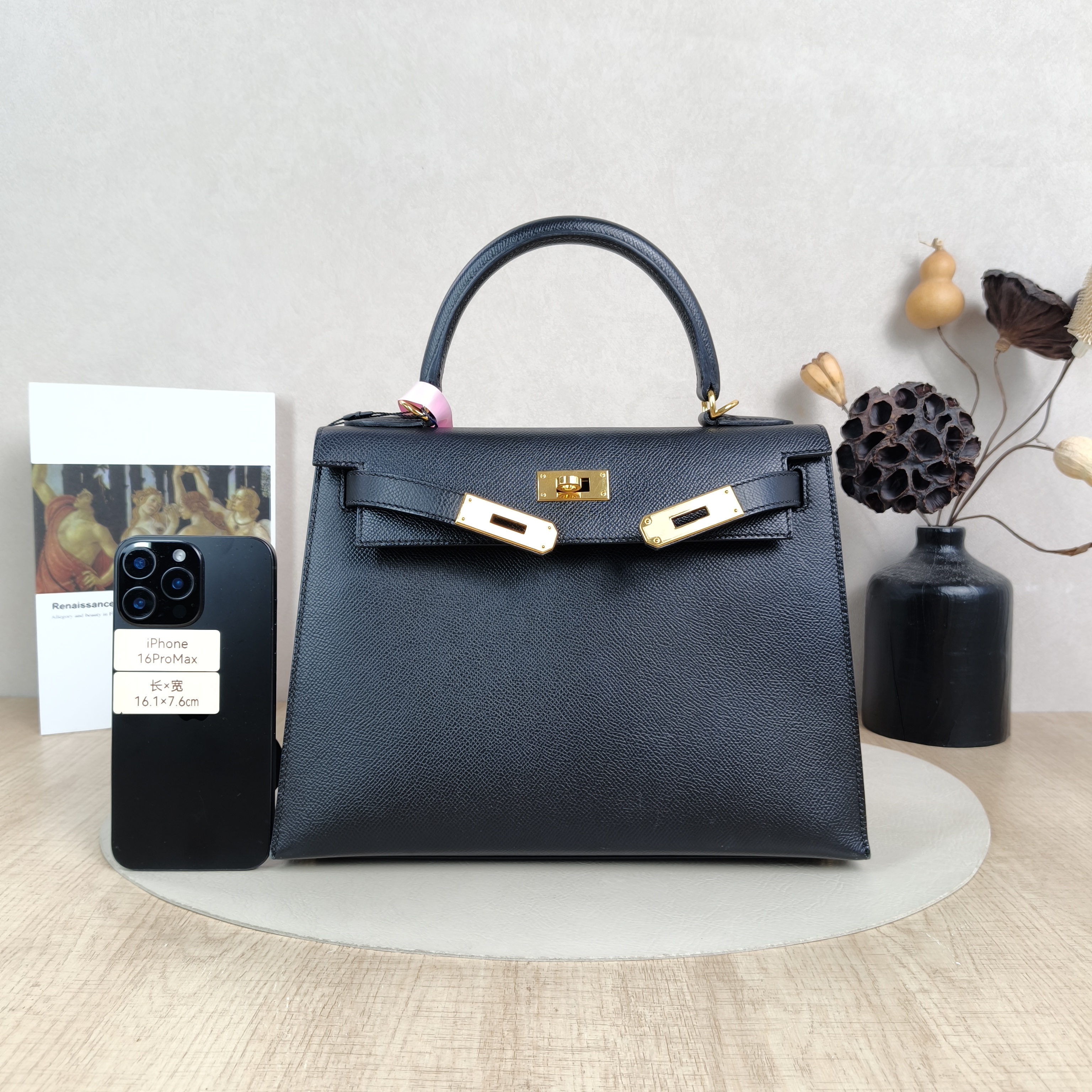 Hermès Shoulder Bag Kelly 28 Gold-Tone Hardware Black Epsom Calfskin Medium28 × 10 × 22 cm — cover view 5 of 6