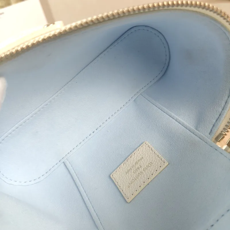 Louis Vuitton Shoulder Bag VANITY POUCH Cosmetic Bag White · Blue Calfskin One Size 19 × 6.5 × 11.5 cm — detail view 4 of 14