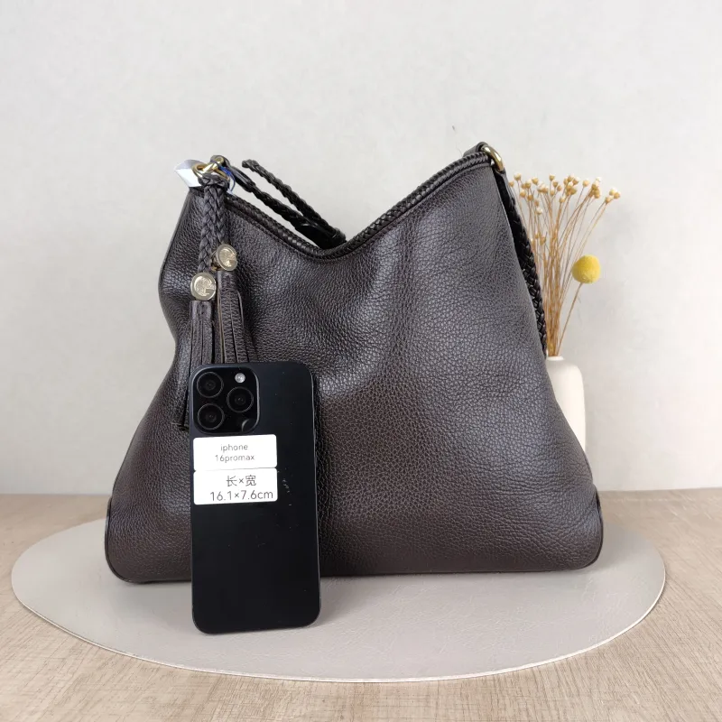 GUCCI Shoulder Baghobo Brown Calfskin One Size35 × 9 × 30 cm — cover view 4 of 5