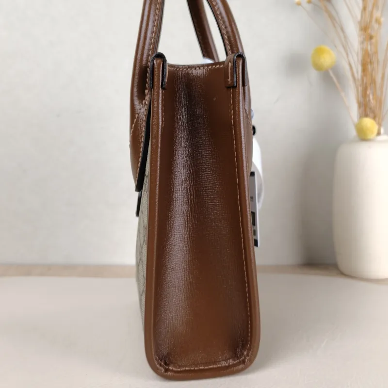GUCCI Crossbody Bag GG Retro Collection Tote Bag Brown PVC Mini 16 × 7 × 20 cm — detail view 10 of 11