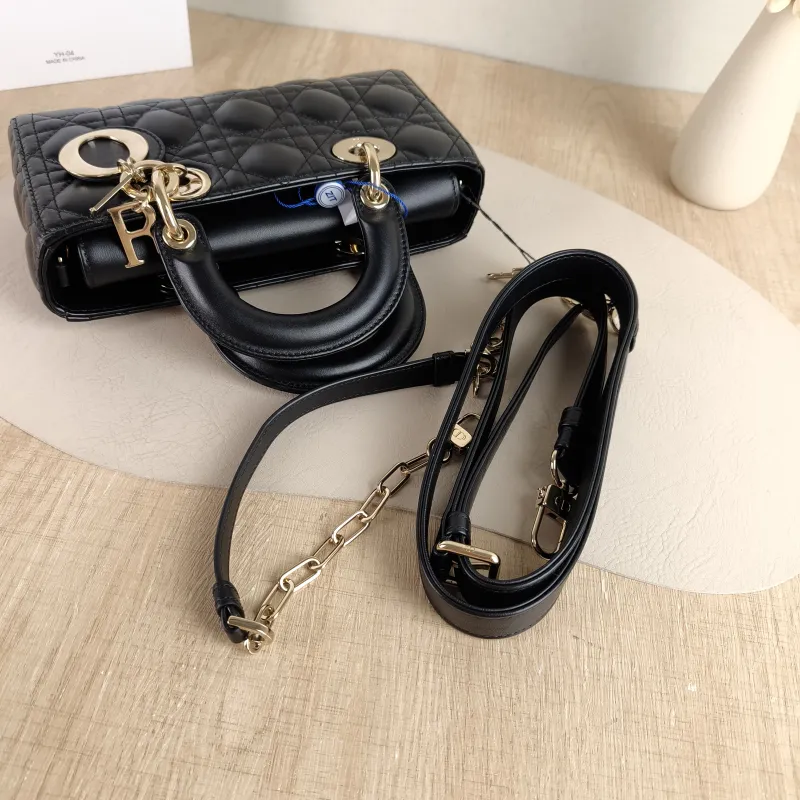 DIOR Top Handle Bag Lady D-Joy Black Lambskin Small 22 × 6 × 11 cm — detail view 1 of 11
