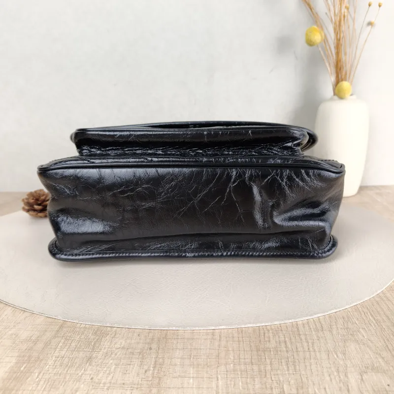 SAINT LAURENT Crossbody Bag Niki D Waxed Leather Calfskin Medium 28 × 8.5 × 20 cm — cover view 2 of 5