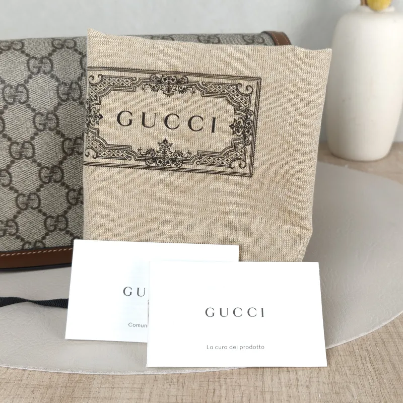 GUCCI Shoulder Bag Horsebit 1955 Horsebit Small Monogram · Shoulder Strap PVC Small 24 × 5.5 × 13 cm — detail view 10 of 13