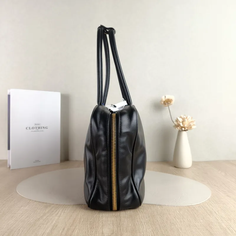 Miumiu Top Handle Bag Beau Black Calfskin Large 34 × 10 × 23 cm — detail view 5 of 12