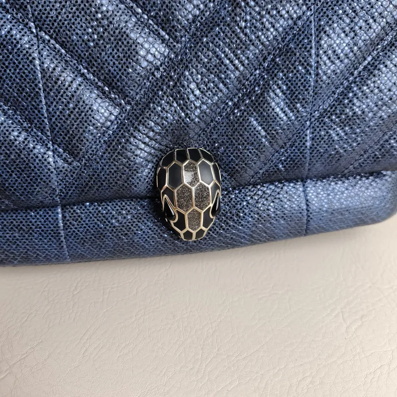 Bvlgari Crossbody Bag Serpenti Cabochon Navy Small 21.5 × 7 × 15 cm — detail view 10 of 11