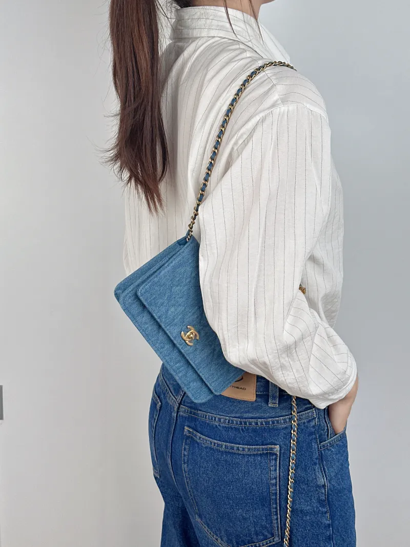 Chanel Crossbody Bag Classic Flap WOC CF WOCWOC Bag Mini 19.2 × 3.5 × 12.3 cm — on-model view 1 of 2