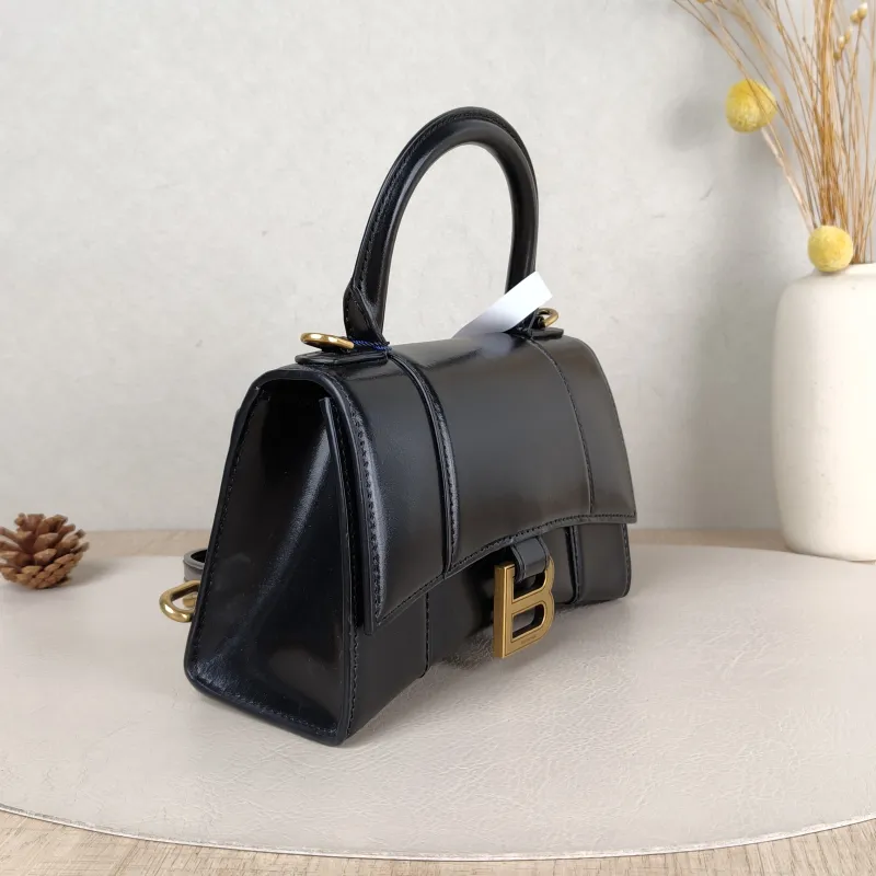 BALENCIAGA Crossbody Bag Hourglass Hourglass Bag Black Calfskin XS 19 × 8 × 13 cm — cover view 3 of 5