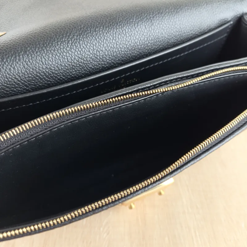 Louis Vuitton Crossbody Bag Marceau Chain Bag Black Monogram Empreinte Embossed Calfskin 24.5 × 6.5 × 15 cm — detail view 10 of 11