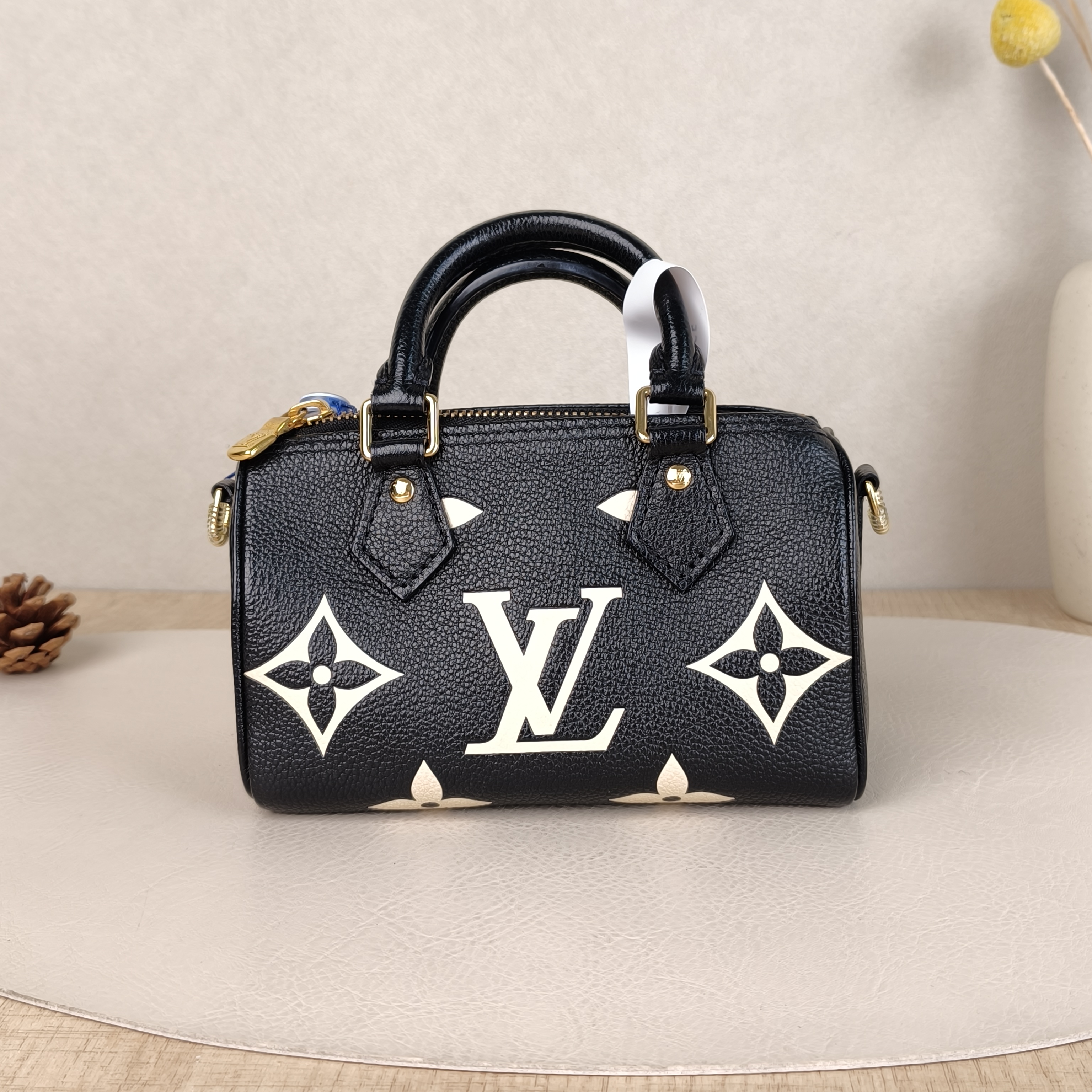 Louis Vuitton Crossbody Bag Speedy Nano Black · White Empreinte Embossed Calfskin Monogramnano16 × 7.5 × 10 cm — cover view 2 of 5