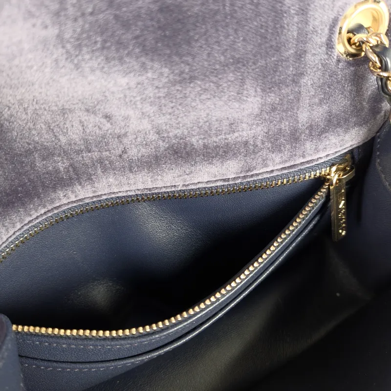 Chanel Crossbody Bag Classic Flap Large Mini CF Mini Blue Velvet mini 20 × 6 × 12 cm — detail view 13 of 13