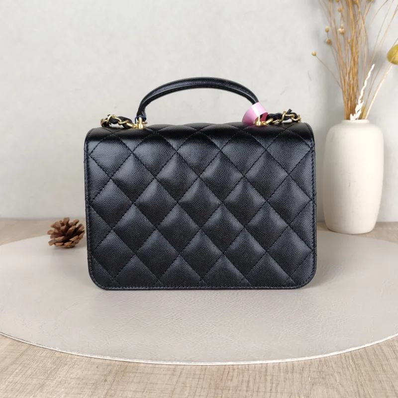 Chanel Crossbody Bag Black Grained Calfskin 21 × 9 × 15 cm — cover view 4 of 5