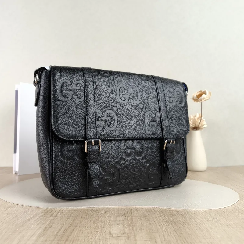 GUCCI Crossbody Bag Messenger Bag Crossbody Bag Black Calfskin One Size30 × 6 × 25.5 cm — cover view 4 of 5