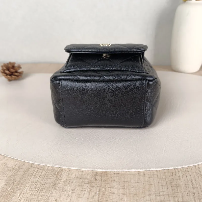 Chanel Crossbody Bag Mini Backpack Crossbody Bag Black Grained Calfskin One Size 13 × 9 × 18 cm — cover view 3 of 5