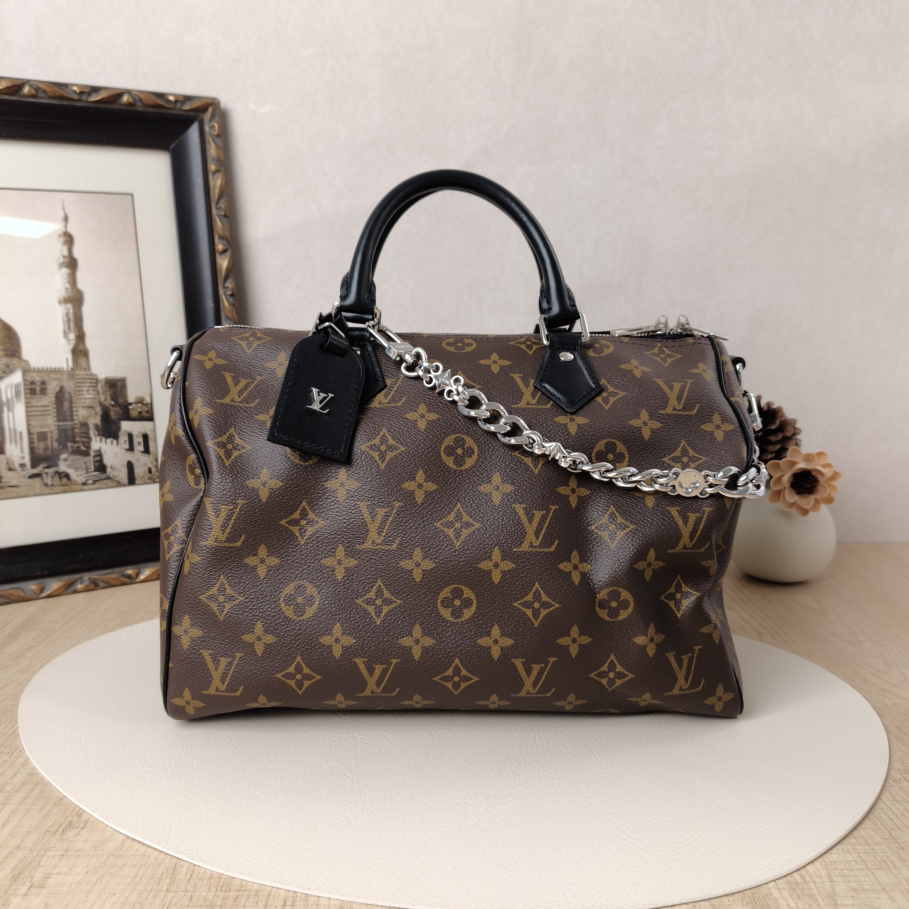 Louis Vuitton Shoulder Bag Speedy Soft 30Shoulder Strap Edition- Monogram PVC Large30 × 17 × 21 cm