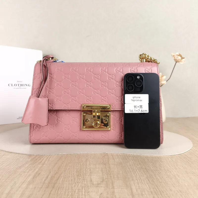 GUCCI Crossbody Bag Padlock Pink Calfskin Medium30 × 10 × 19 cm — cover view 5 of 5