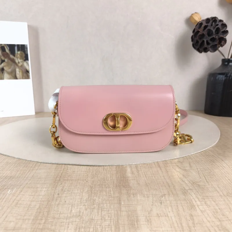 DIOR Crossbody Bag 30Montaigne 30 Avenue Pink Calfskin One Size 18 × 4.5 × 10 cm