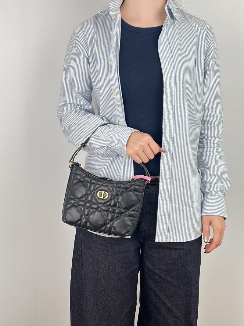 DIOR Shoulder Bag Miss Caro Chain Bag Black Lambskin Mini 19 × 7 × 14 cm — on-model view 1 of 2