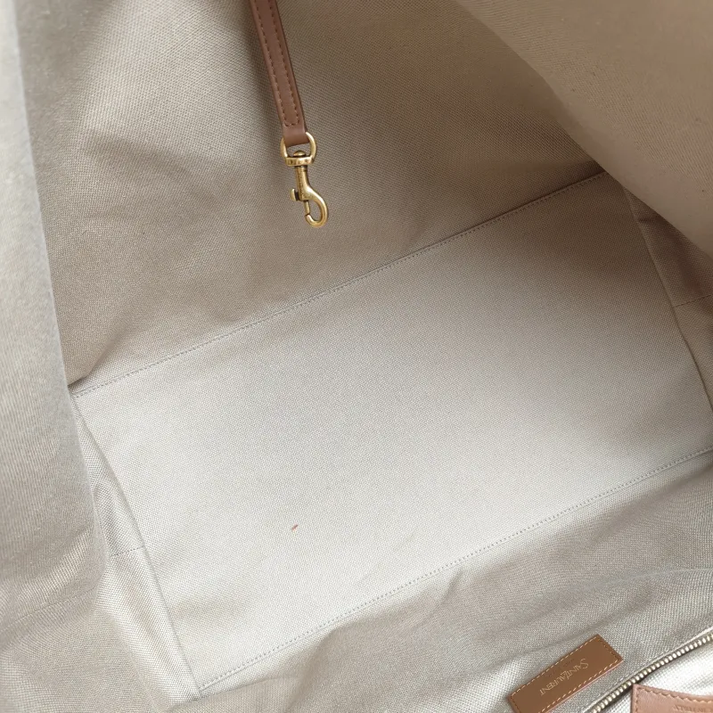 SAINT LAURENT Shoulder Bag Y Tote Bag Brown Canvas One Size 36 × 21 × 34 cm — detail view 6 of 11